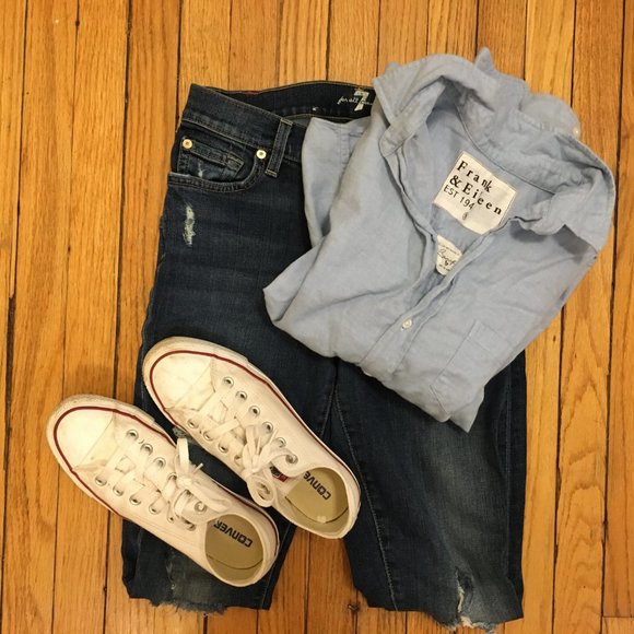 7 for All Mankind Distressed Skinny Jeans size 25 - Picture 5 of 5